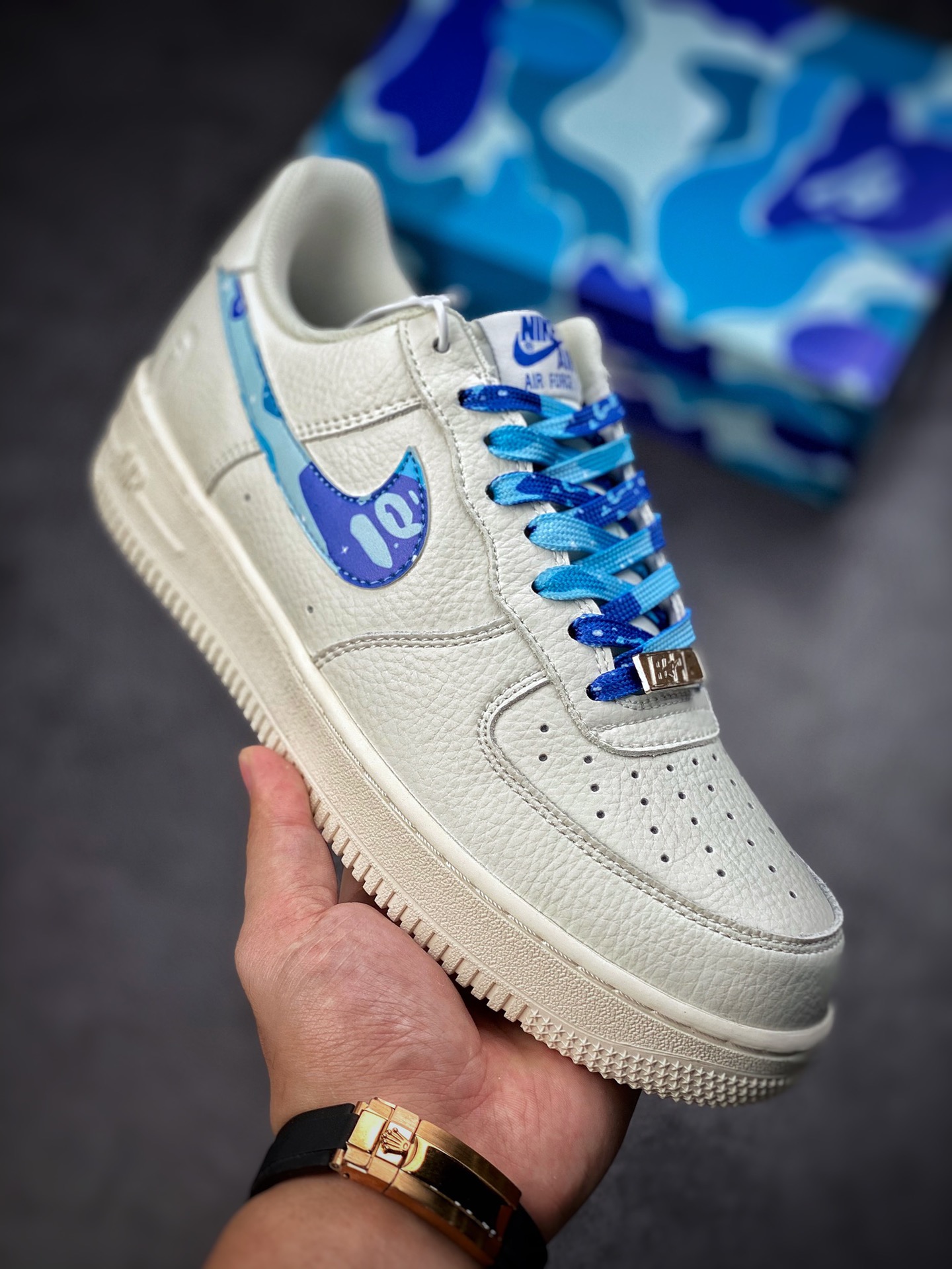 240 Nike Air Force 1 Low 07 猿人头 蓝迷彩AA1356-116