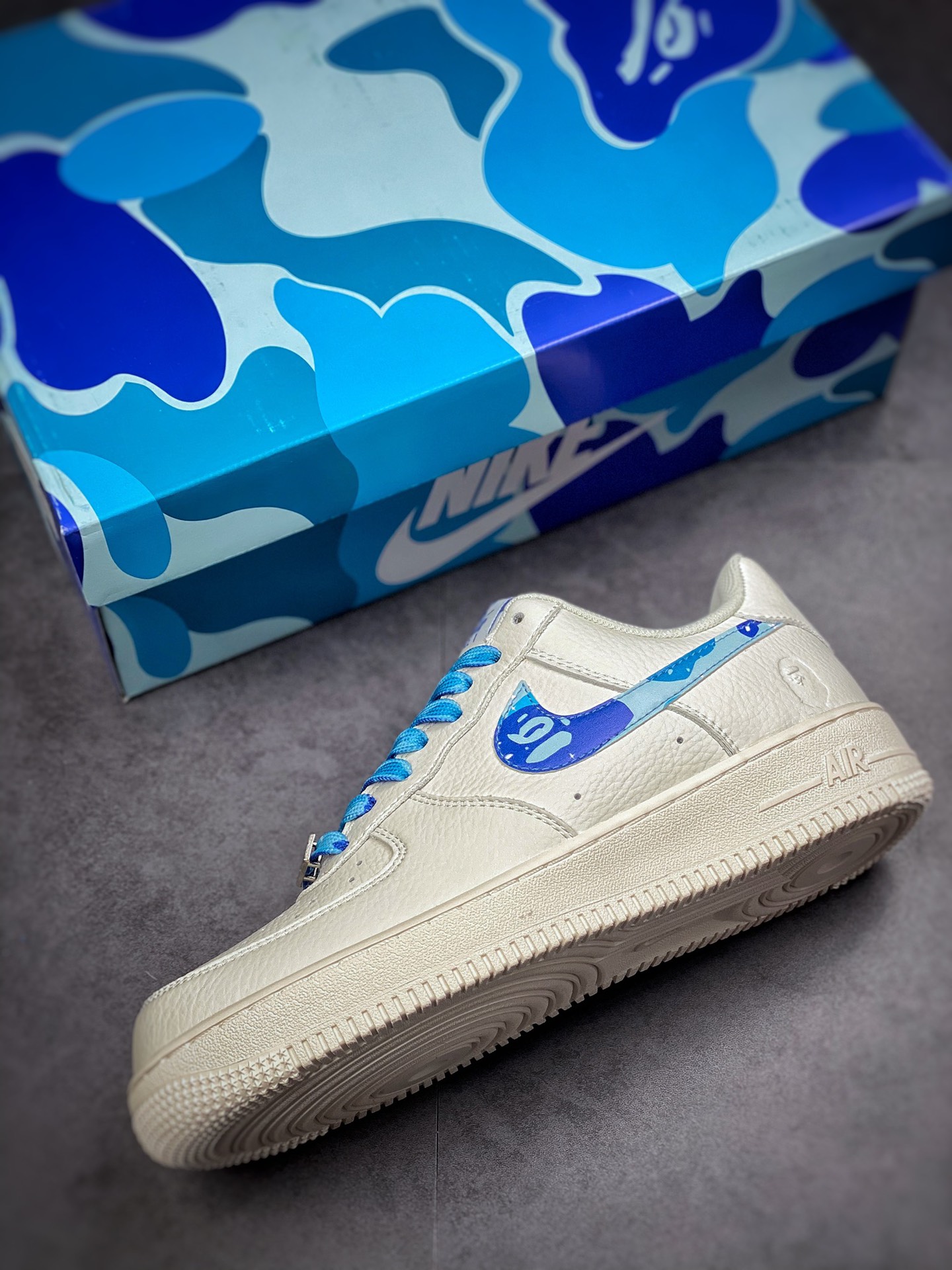 240 Nike Air Force 1 Low 07 猿人头 蓝迷彩AA1356-116