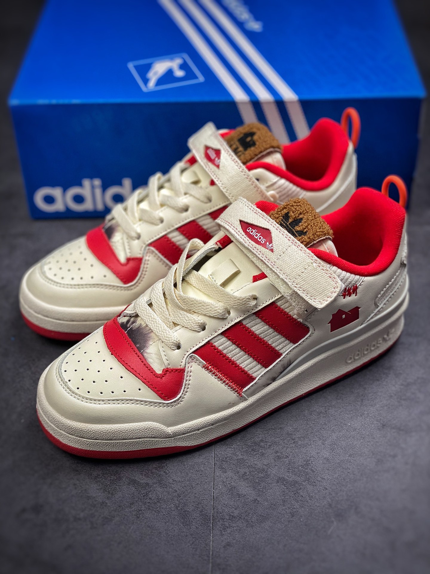 Adidas Forum 84 Low OG rice white red headed kid's home low to help all-match trend casual sports shoes GZ4378