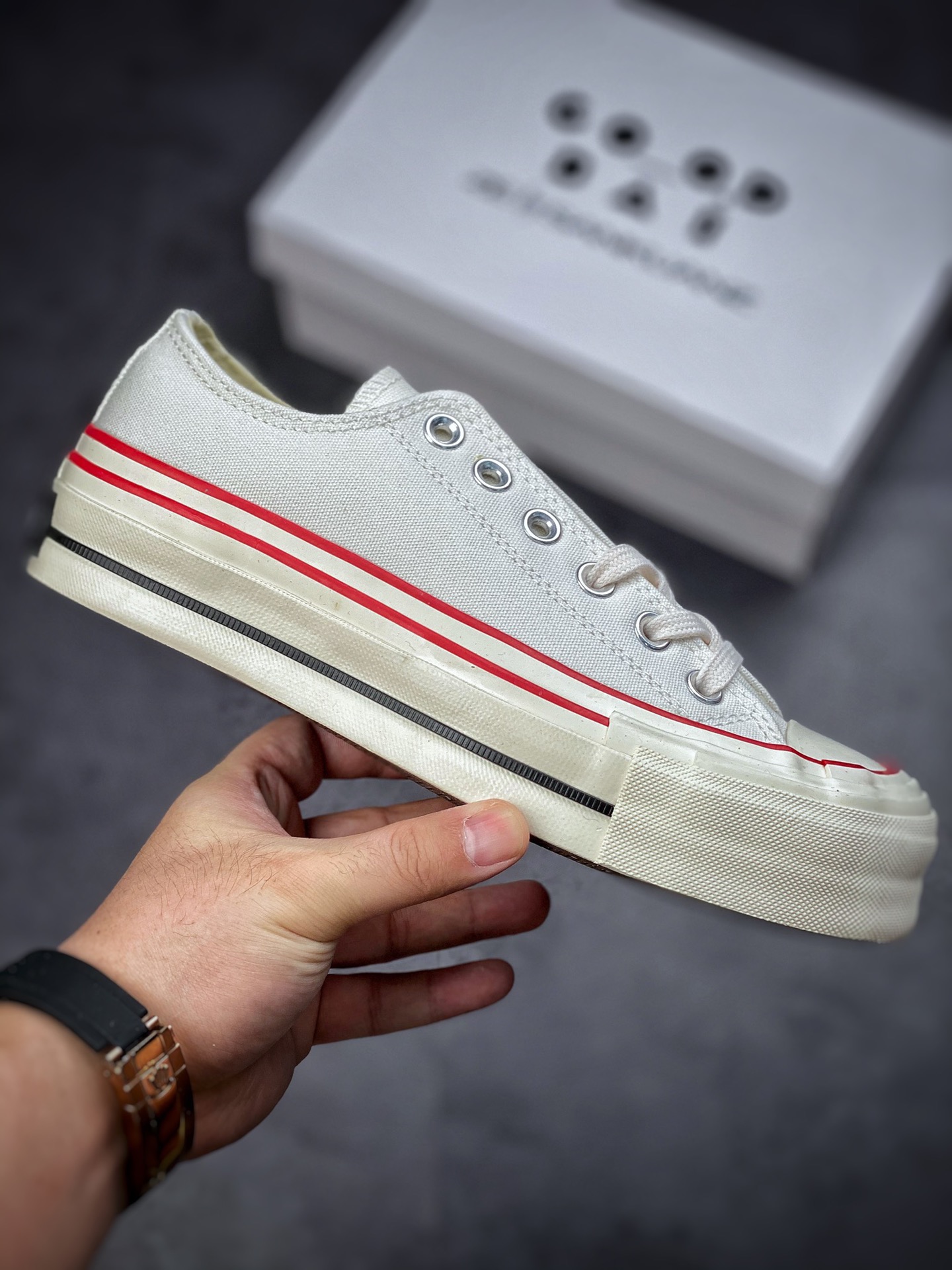 GOOD BAI Bai Jingting the same retro casual low-top canvas shoes BAFW0301