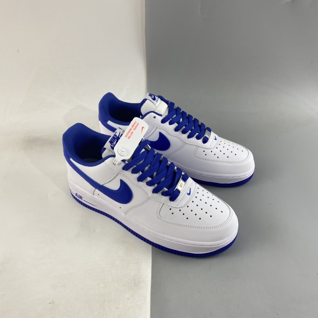 Nike Air Force 1'07 Low White and Blue Air Force One Head Layer Low Casual Sneakers DH7561-104