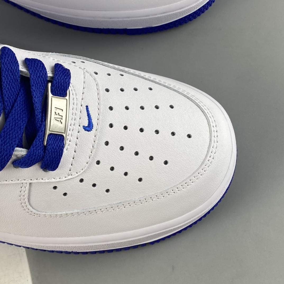 Nike Air Force 1'07 Low White and Blue Air Force One Head Layer Low Casual Sneakers DH7561-104