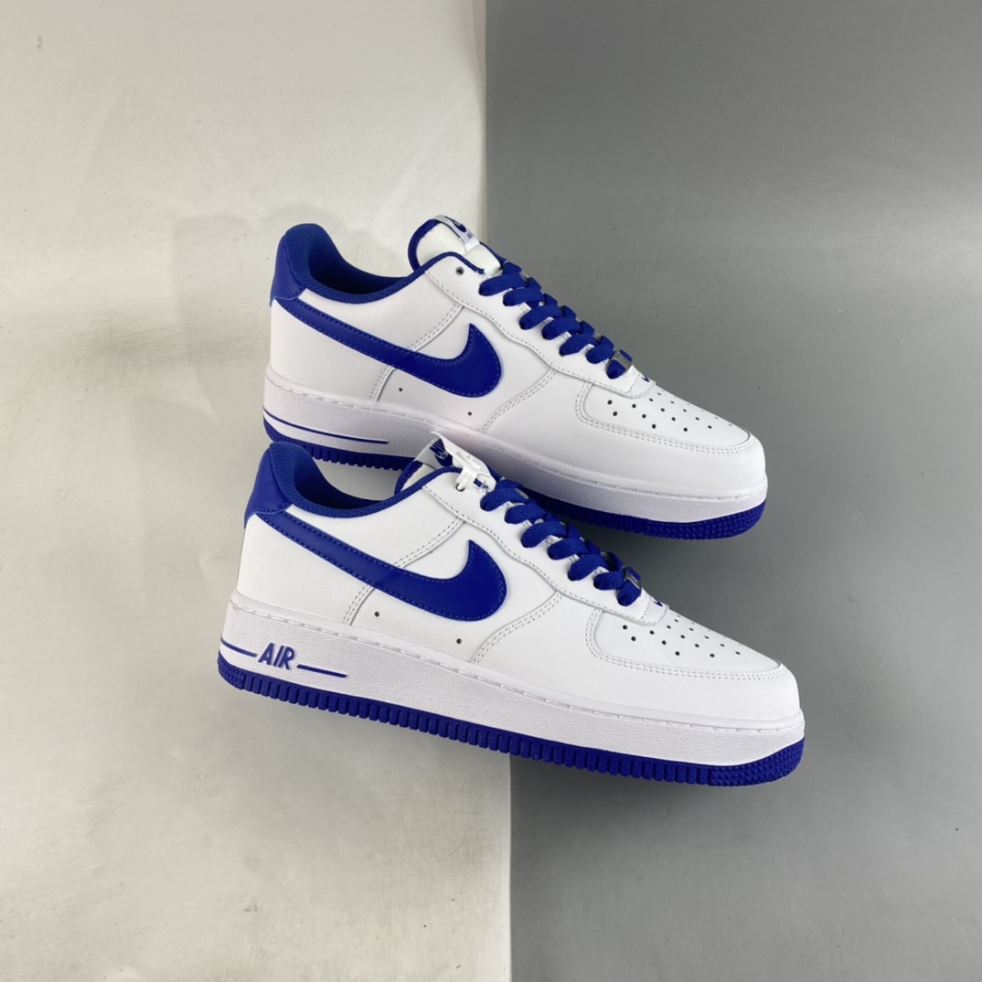 Nike Air Force 1'07 Low White and Blue Air Force One Head Layer Low Casual Sneakers DH7561-104