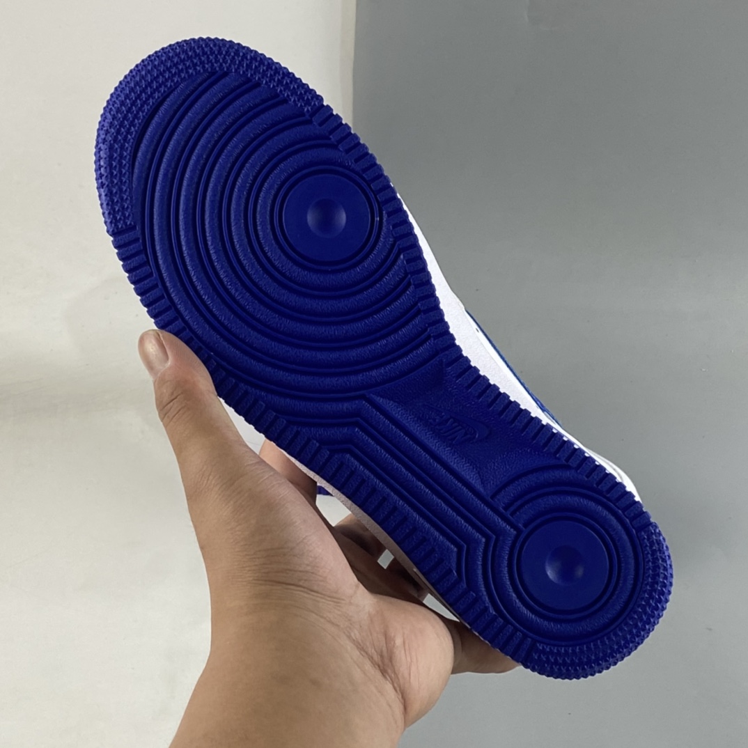 Nike Air Force 1'07 Low White and Blue Air Force One Head Layer Low Casual Sneakers DH7561-104