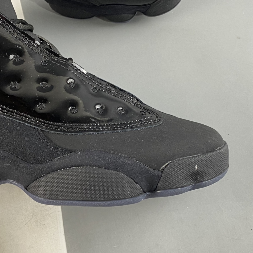 Air Jordan 13 ”Cap and Gown” AJ13 Joe 13 black cat patent leather high-end replica basketball shoes 414571-012