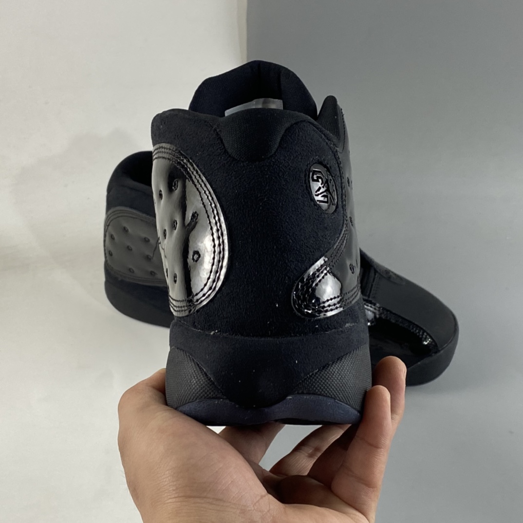 Air Jordan 13 ”Cap and Gown” AJ13 Joe 13 black cat patent leather high-end replica basketball shoes 414571-012
