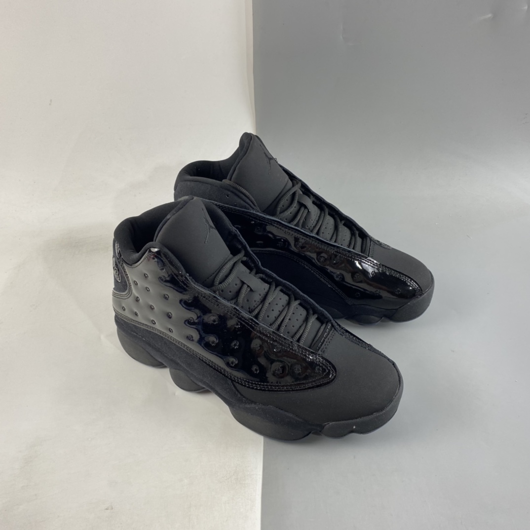 Air Jordan 13 ”Cap and Gown” AJ13 Joe 13 black cat patent leather high-end replica basketball shoes 414571-012