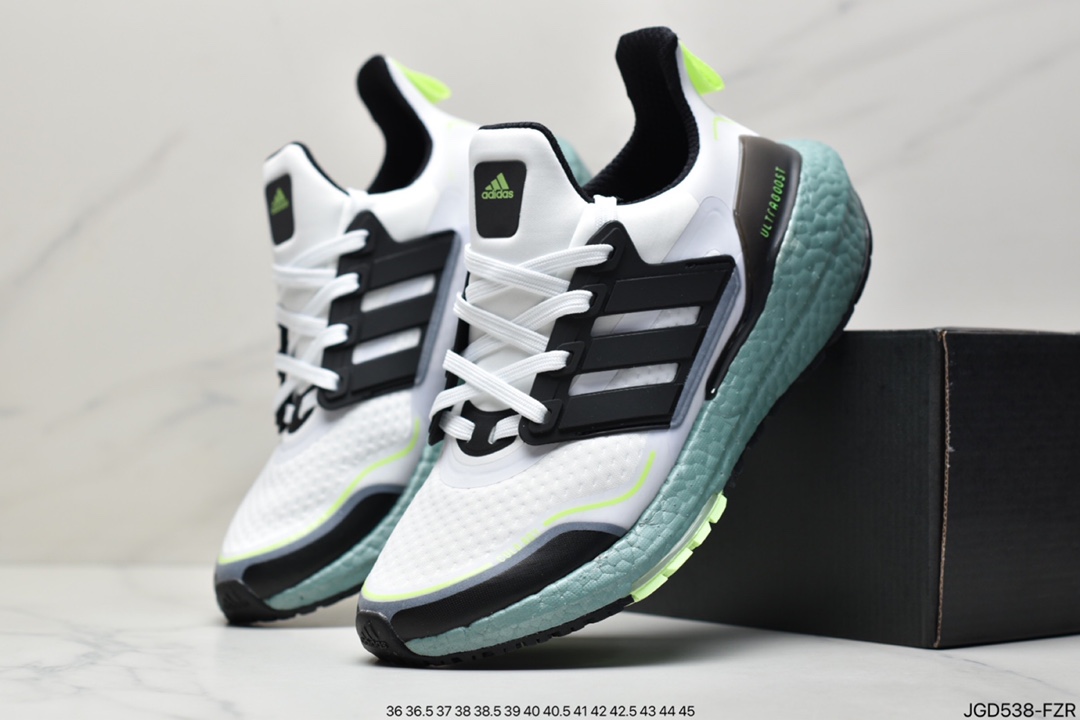 Adidas Ad Ultra Boost 21 Consortium Adidas New Thick Bottom Popcorn Running Shoes Compared with UB20 S23898