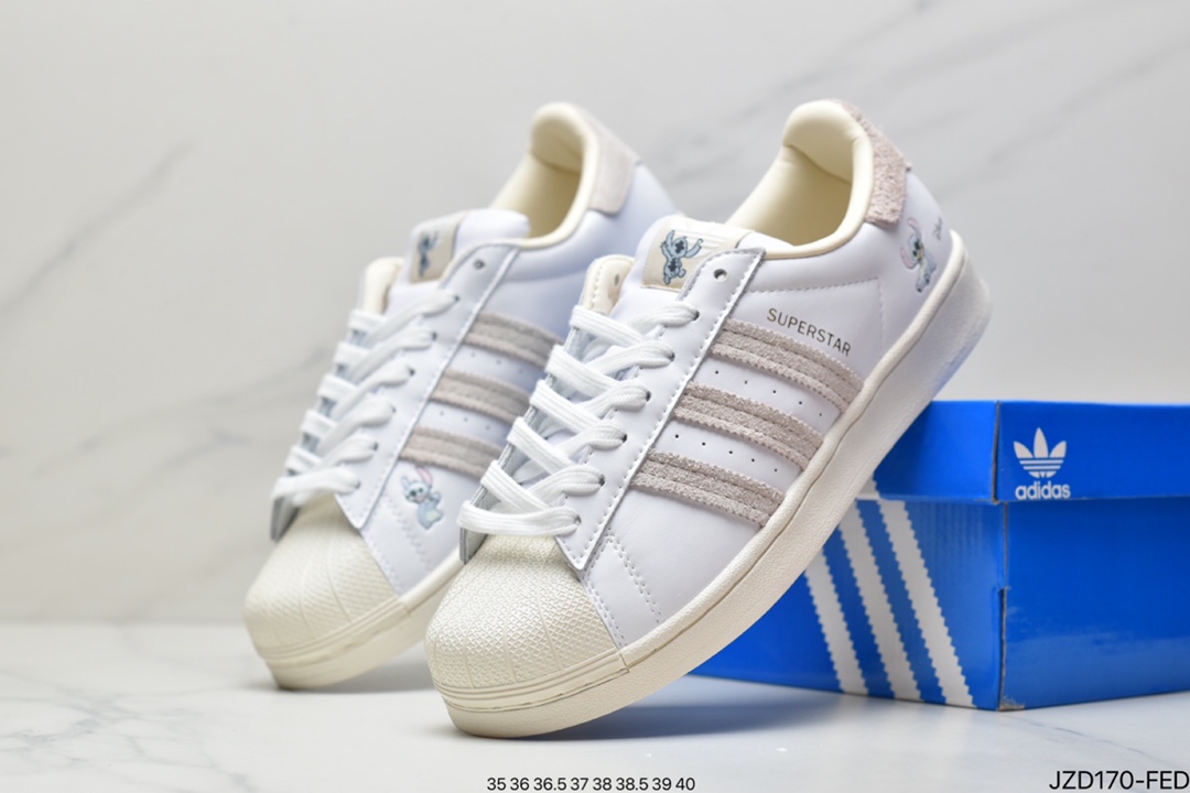 Adidas adidas Clover Originals Superstar ”White/Black/Gold” Shell Head Classic Versatile Casual Sneakers