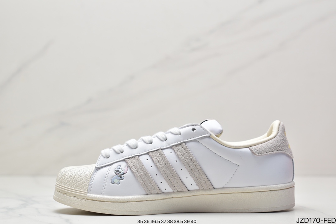 Adidas adidas Clover Originals Superstar ”White/Black/Gold” Shell Head Classic Versatile Casual Sneakers