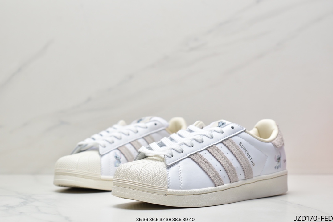 Adidas adidas Clover Originals Superstar ”White/Black/Gold” Shell Head Classic Versatile Casual Sneakers