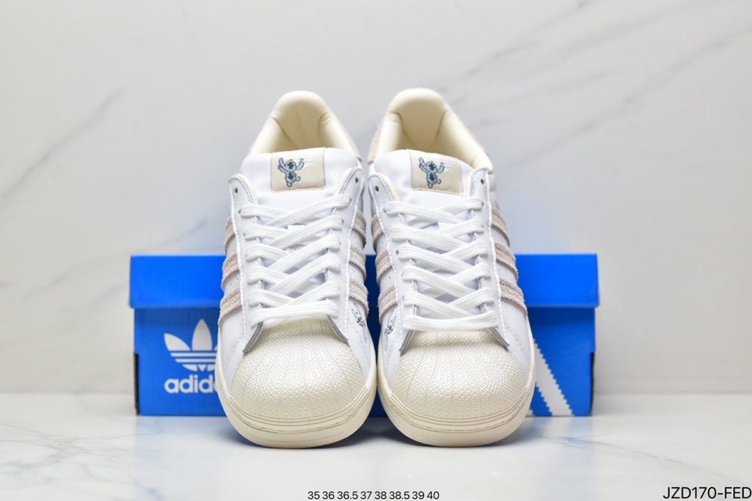 Adidas adidas Clover Originals Superstar ”White/Black/Gold” Shell Head Classic Versatile Casual Sneakers