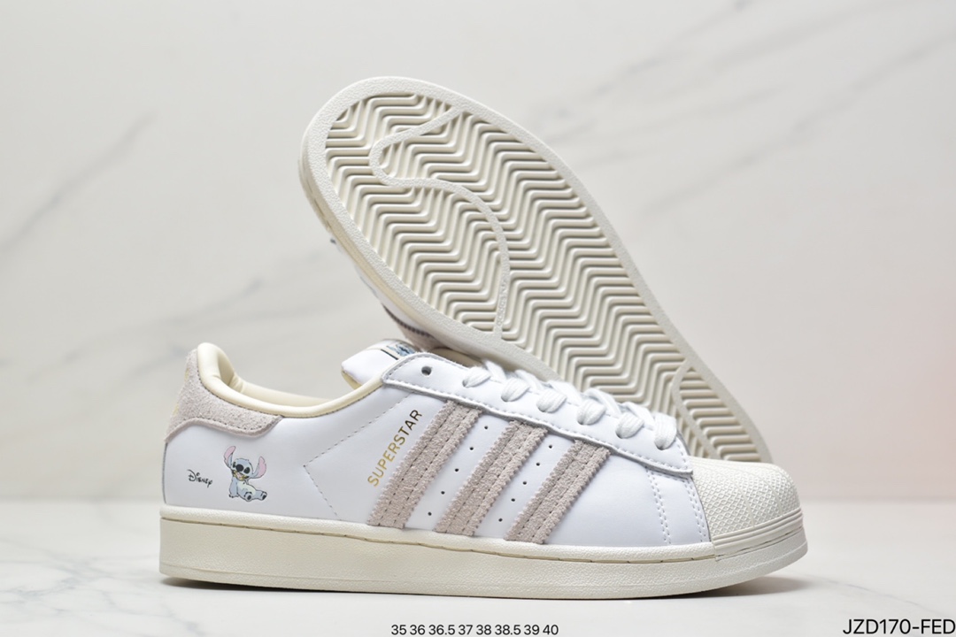 Adidas adidas Clover Originals Superstar ”White/Black/Gold” Shell Head Classic Versatile Casual Sneakers