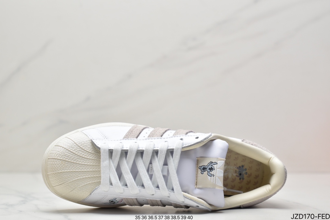 Adidas adidas Clover Originals Superstar ”White/Black/Gold” Shell Head Classic Versatile Casual Sneakers