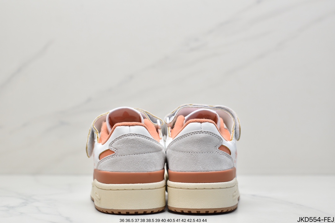 Adidas Shamrock Originals Forum 84 Low Roman Collection Velcro Leather Cream Pastel Painted