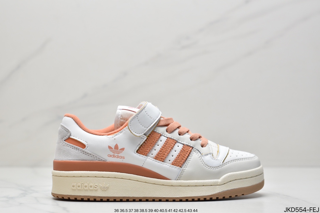 Adidas Shamrock Originals Forum 84 Low Roman Collection Velcro Leather Cream Pastel Painted