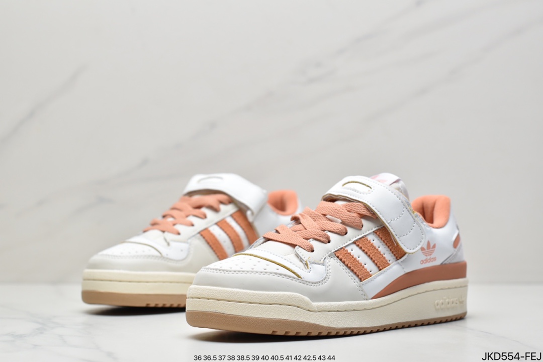 Adidas Shamrock Originals Forum 84 Low Roman Collection Velcro Leather Cream Pastel Painted