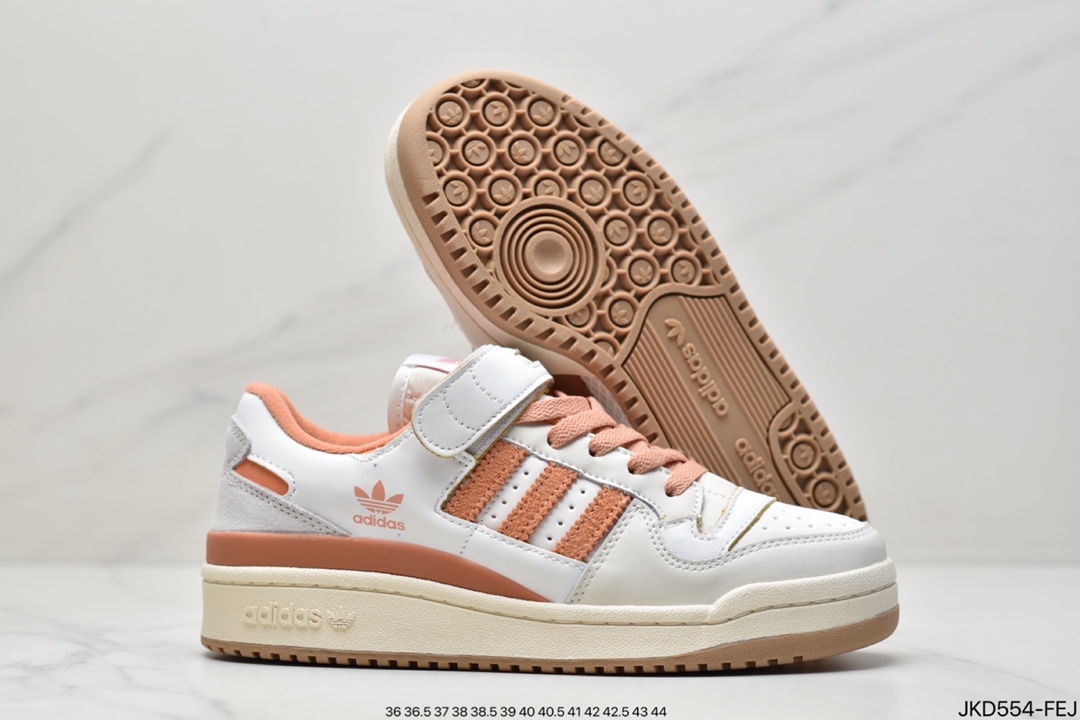 Adidas Shamrock Originals Forum 84 Low Roman Collection Velcro Leather Cream Pastel Painted