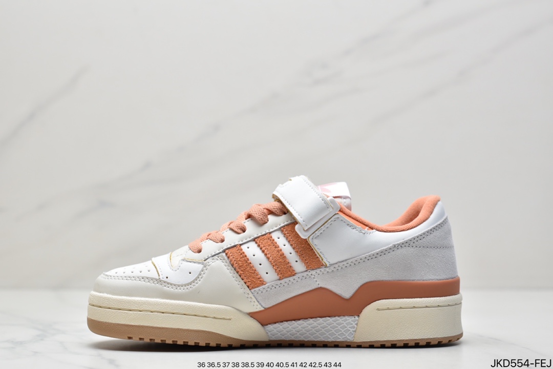 Adidas Shamrock Originals Forum 84 Low Roman Collection Velcro Leather Cream Pastel Painted