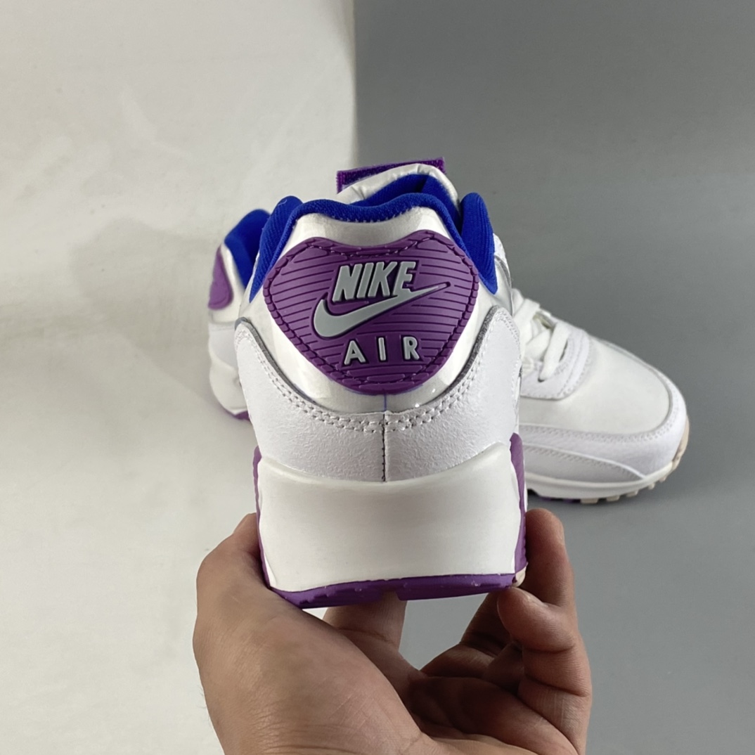 Nike Air Max 90 White Purple Retro Air Cushion All-match Casual Sports Jogging Shoes CJ0623-100