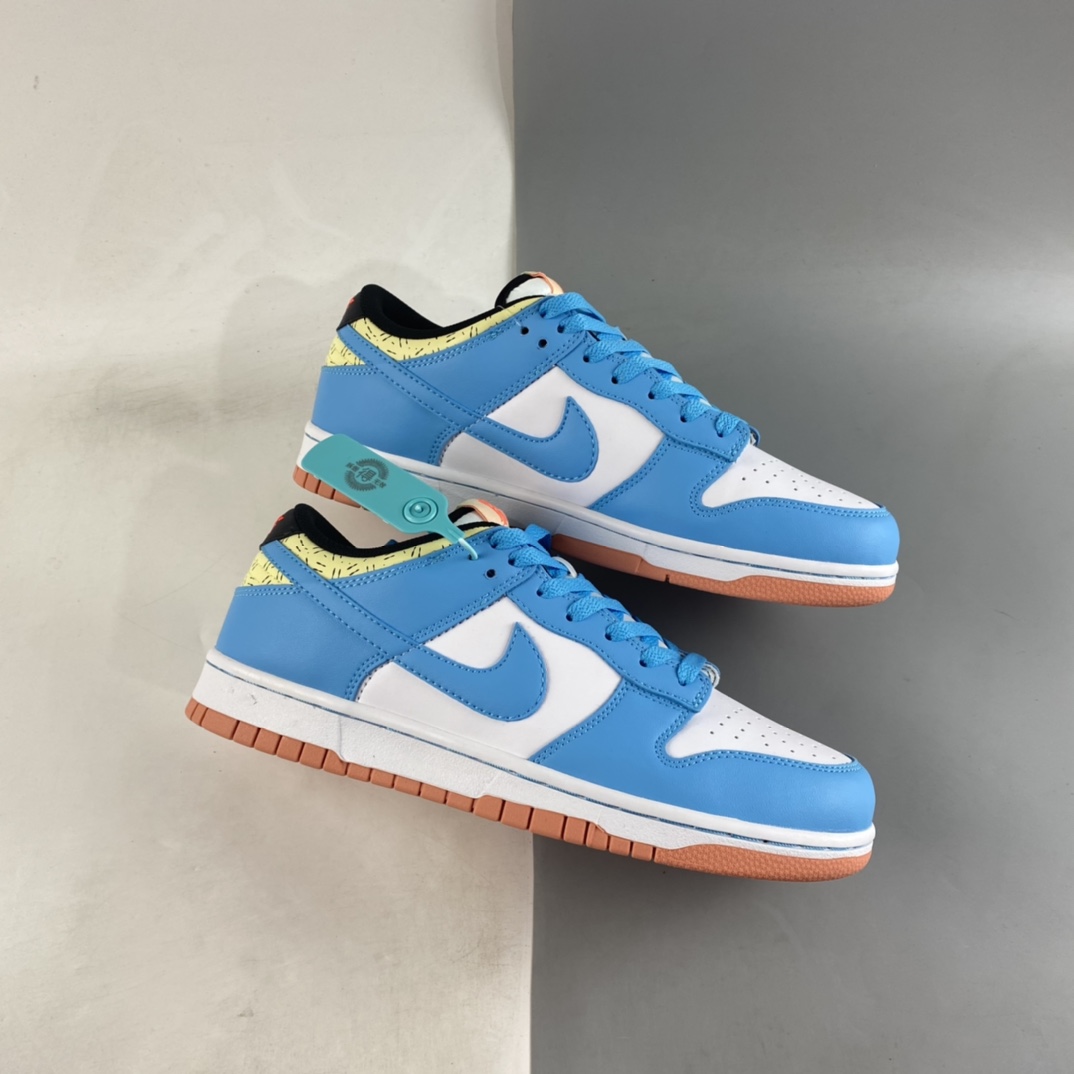 Kyrie Irving x Nike Dunk Low White and Blue Irving SB Low Top Sports Casual Sneakers DN4179-400