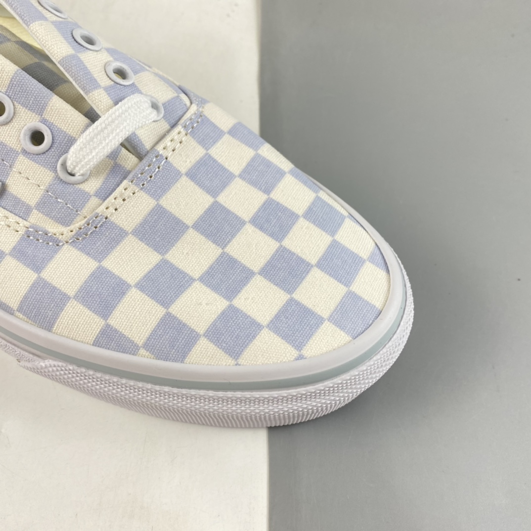 Vans Authectic Tiffany blue and white checkerboard low-top casual board shoes VN0A5JML3DG