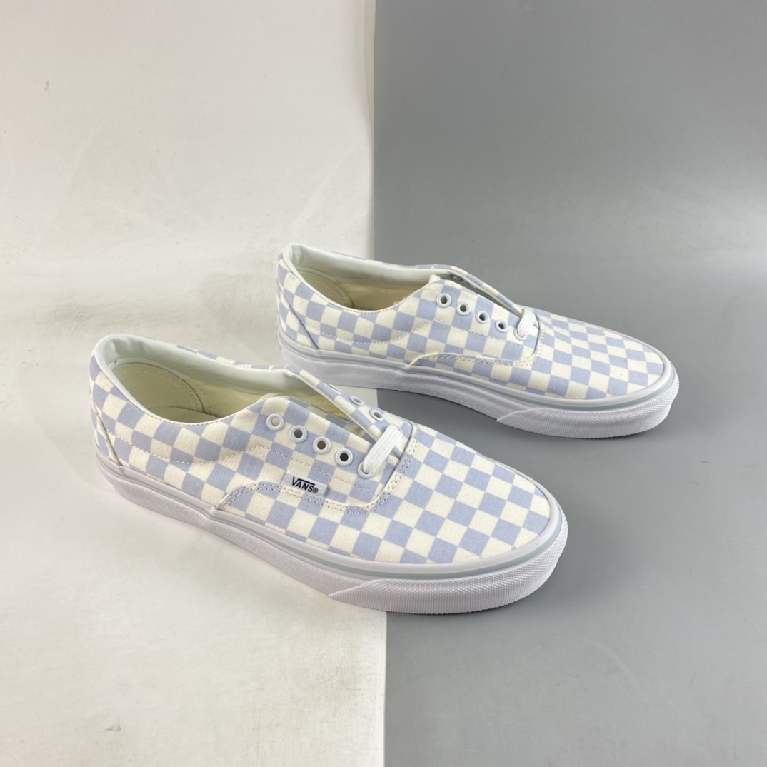 Vans Authectic Tiffany blue and white checkerboard low-top casual board shoes VN0A5JML3DG