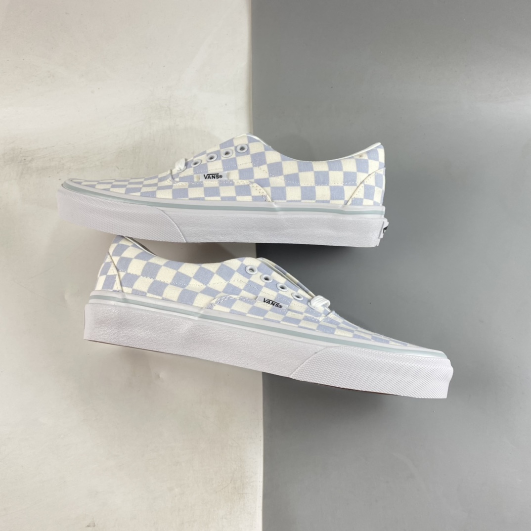 Vans Authectic Tiffany blue and white checkerboard low-top casual board shoes VN0A5JML3DG