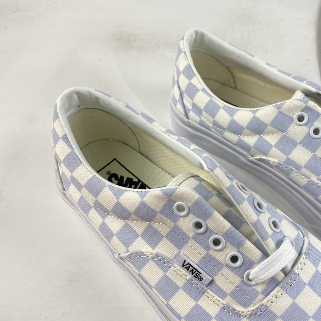 Vans Authectic Tiffany blue and white checkerboard low-top casual board shoes VN0A5JML3DG