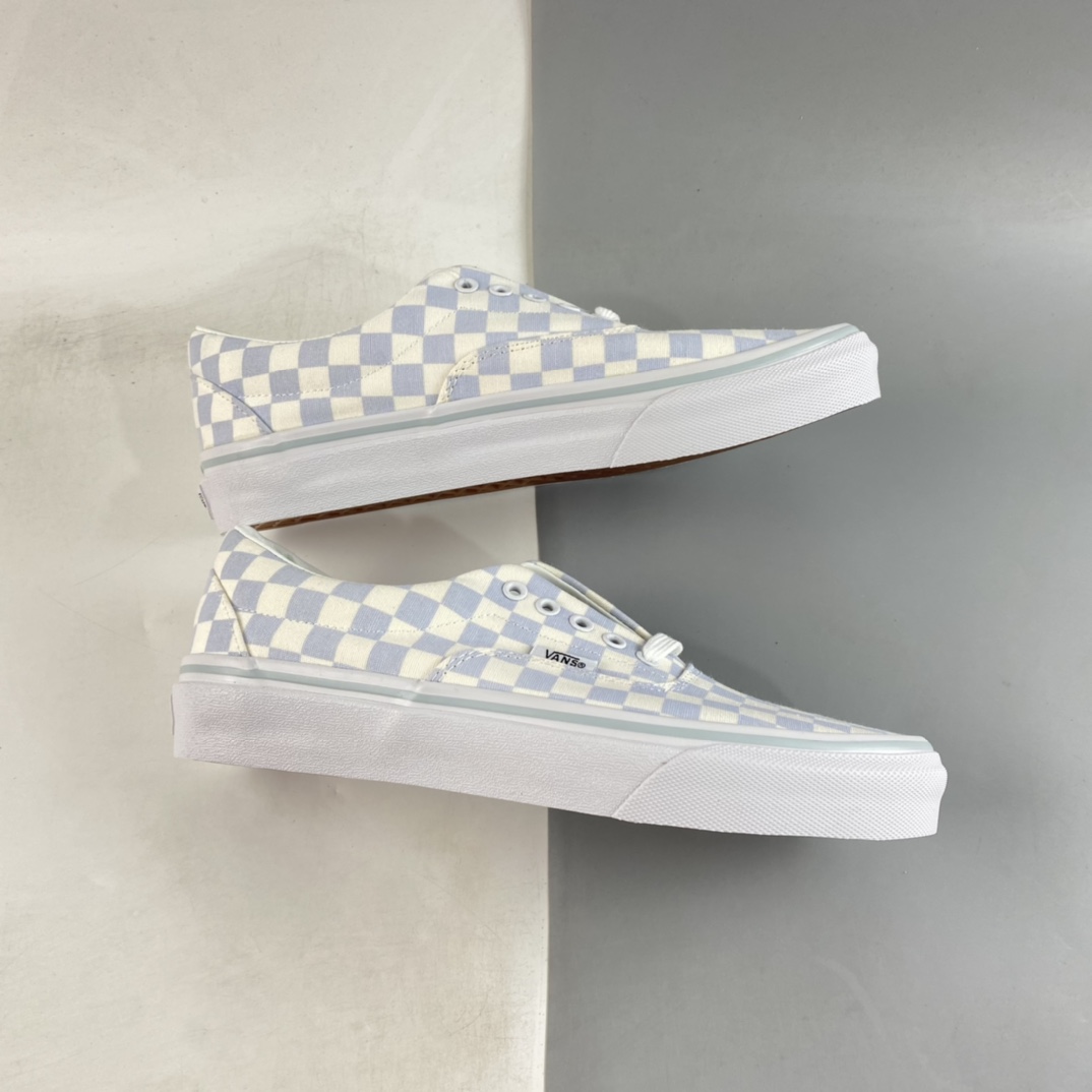 Vans Authectic Tiffany blue and white checkerboard low-top casual board shoes VN0A5JML3DG