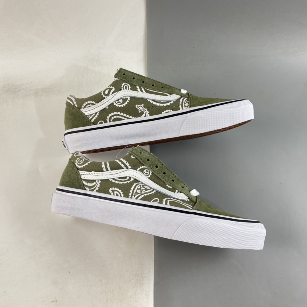 Vans Old Skool Vans Official Army Green Cashew Flower Low Sneakers VN0A5KRFB0F