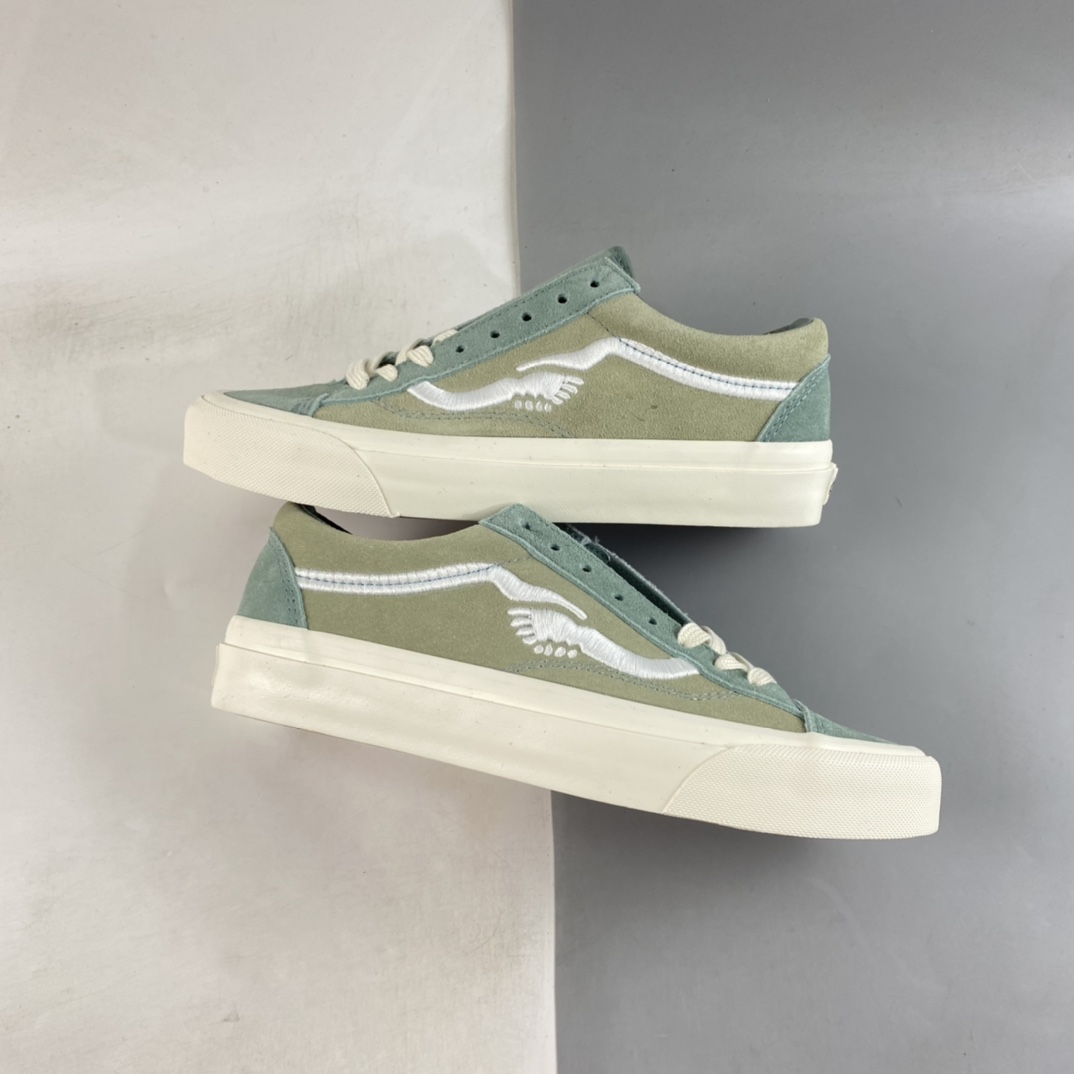 Notre x Norte ”Handshake” Collaborative Matcha Green Low-Top Casual Sneakers VN0A4BVEGRN