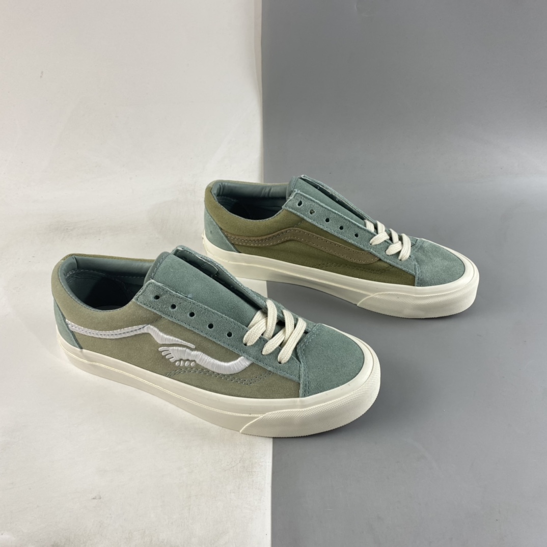 Notre x Norte ”Handshake” Collaborative Matcha Green Low-Top Casual Sneakers VN0A4BVEGRN