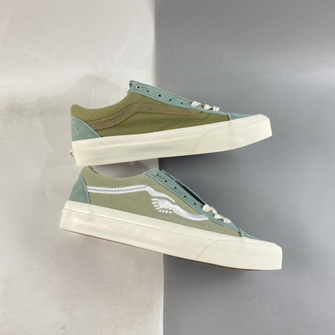 Notre x Norte ”Handshake” Collaborative Matcha Green Low-Top Casual Sneakers VN0A4BVEGRN