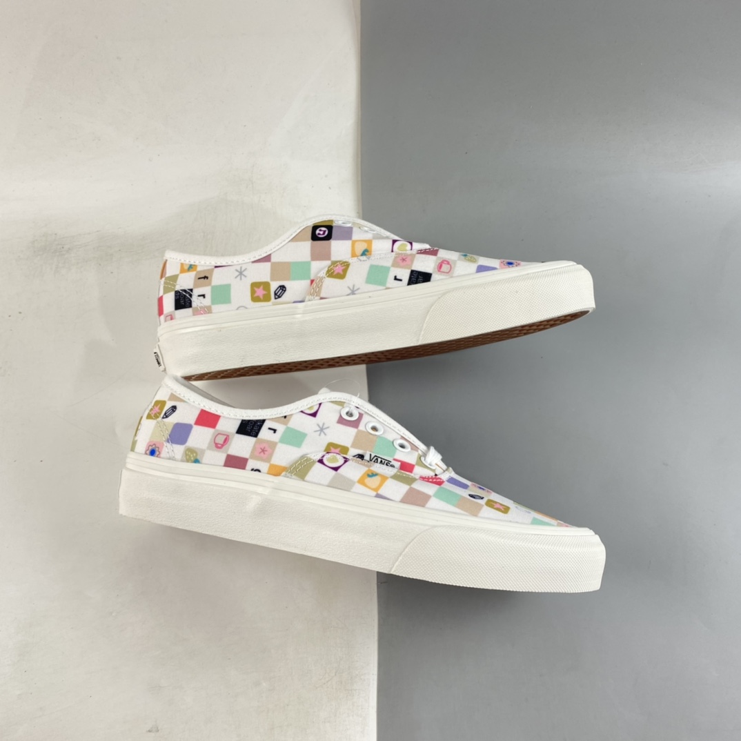 Vans Authectic 2022 new summer all-match niche design color checkerboard canvas shoes graffiti casual flat bottom shoes VN0A54FM017