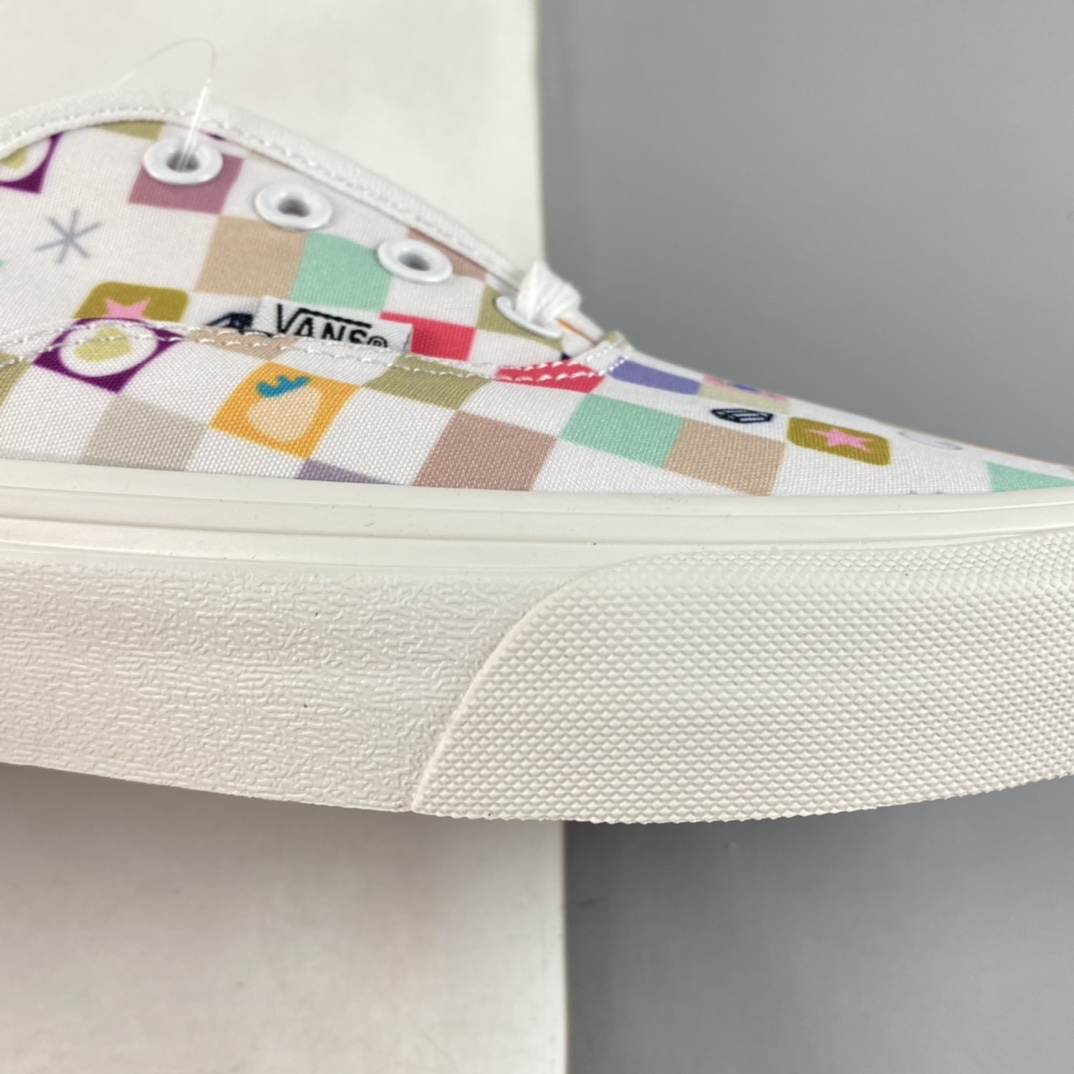 Vans Authectic 2022 new summer all-match niche design color checkerboard canvas shoes graffiti casual flat bottom shoes VN0A54FM017