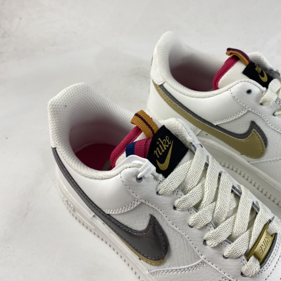 P190  Nike Air Force 1’07 Low ”Double Swoosh” 灰金双钩 空军一号板鞋 DH9595-001