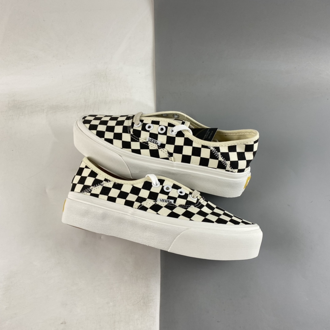 Vans Authentic SF retro black and white checkerboard environmental protection heightening canvas shoes VN0A3MU528M