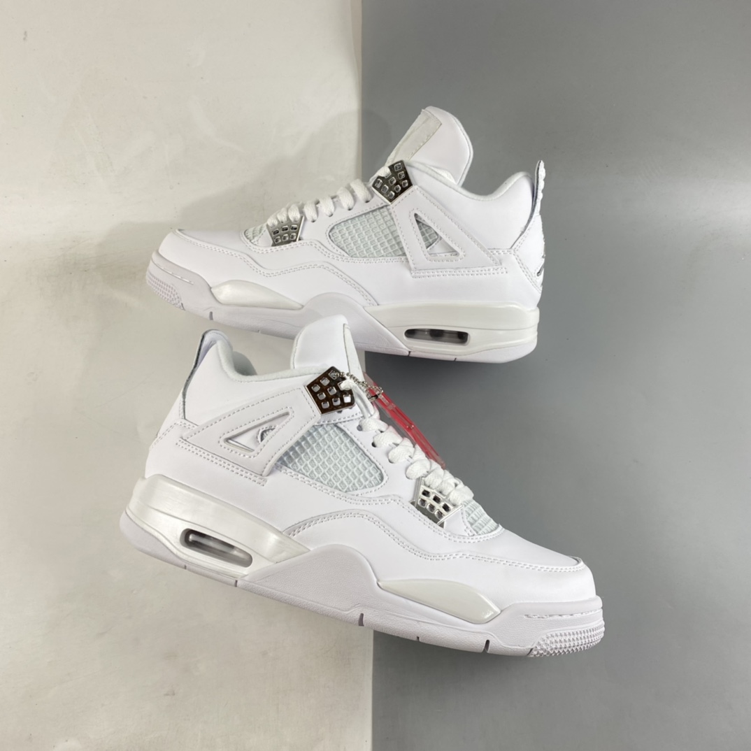 P240  Air Jordan 4 Retro ”PureMoney” AJ4 乔4白猫 头层 308497-100