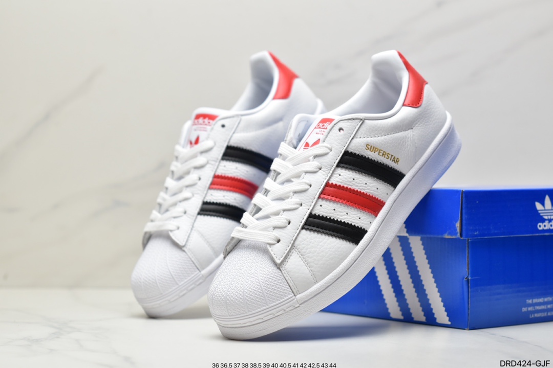 Adidas adidas Clover Originals Superstar”White/Black/Gold”shell head classic all-match casual sports shoes GV3429