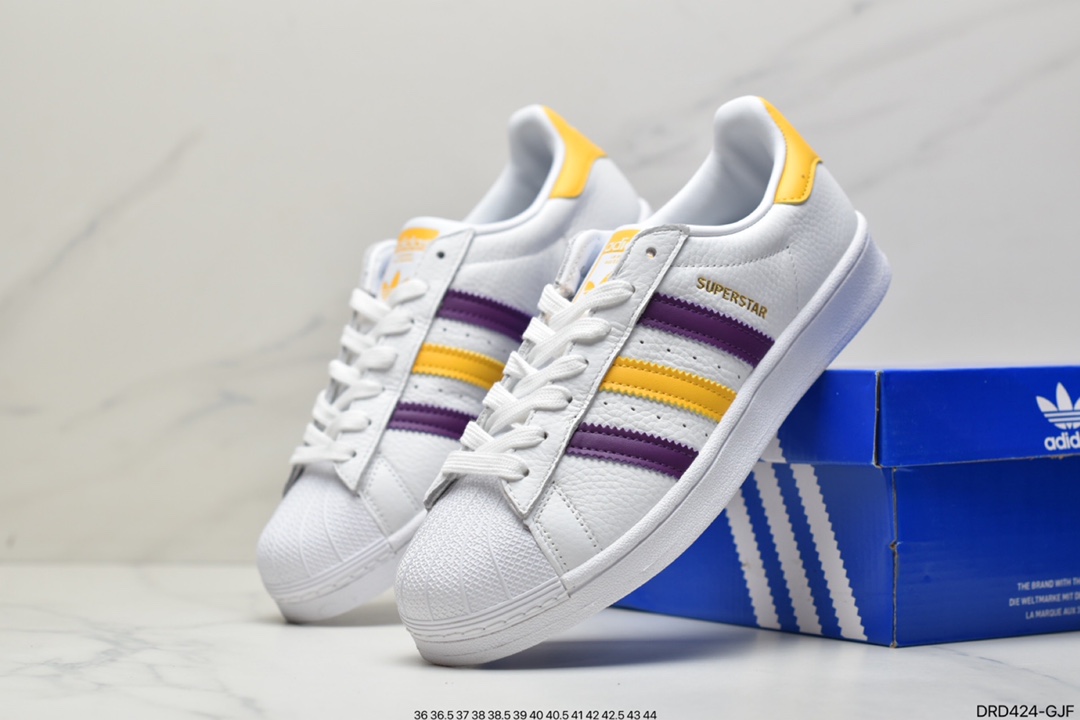 Adidas adidas Clover Originals Superstar”White/Black/Gold”shell head classic all-match casual sports shoes GV3429