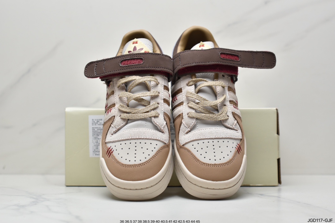 Adidas Originals Forum 84 Low Cream Coffee Mocha Yang Mi with the same GX4567