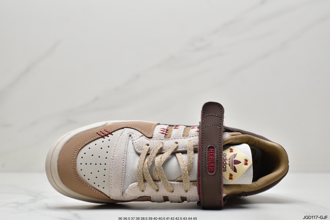 Adidas Originals Forum 84 Low Cream Coffee Mocha Yang Mi with the same GX4567