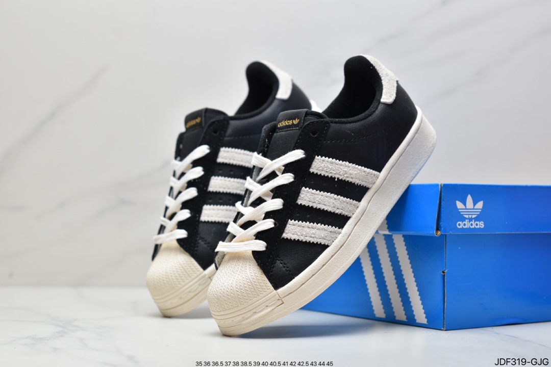 Originals Superstar”White/Black/Gold”shell head classic all-match casual sneakers GV3429