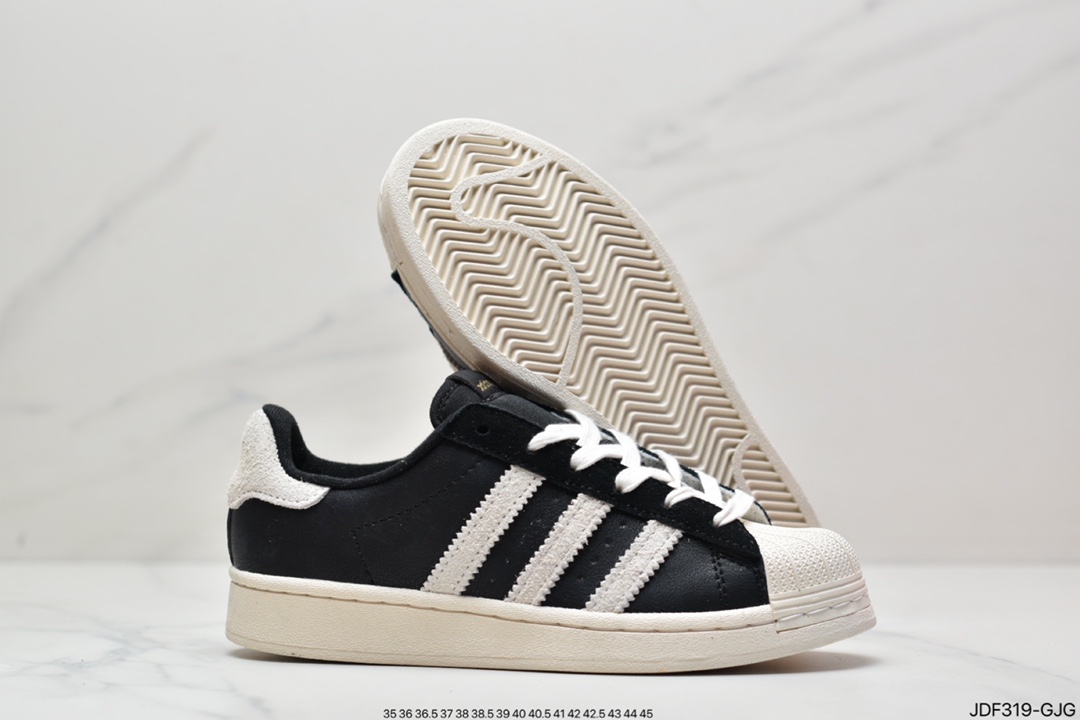 Originals Superstar”White/Black/Gold”shell head classic all-match casual sneakers GV3429