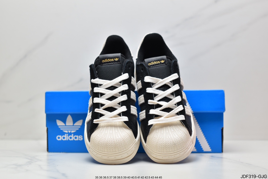 Originals Superstar”White/Black/Gold”shell head classic all-match casual sneakers GV3429