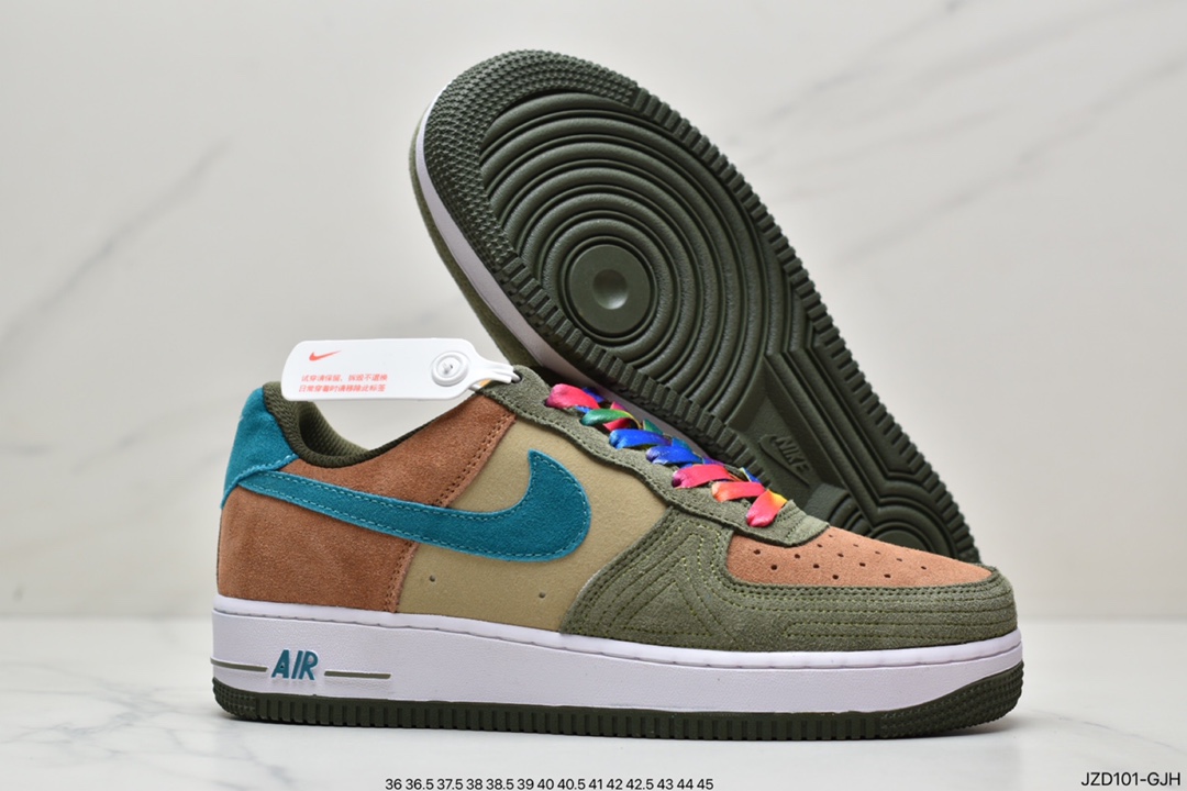 140 耐克Nike Air Force 1 Low 07 棕绿拼色丑小鸭DO5215-331