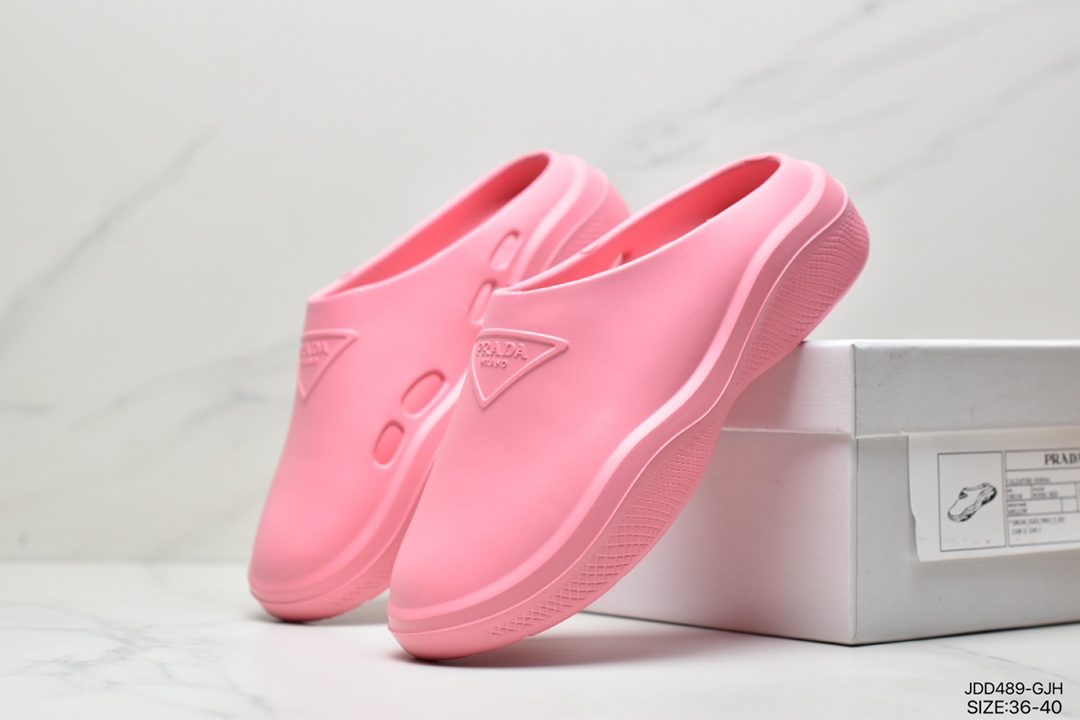 2022 Prada slipper mules with foam rubber sole