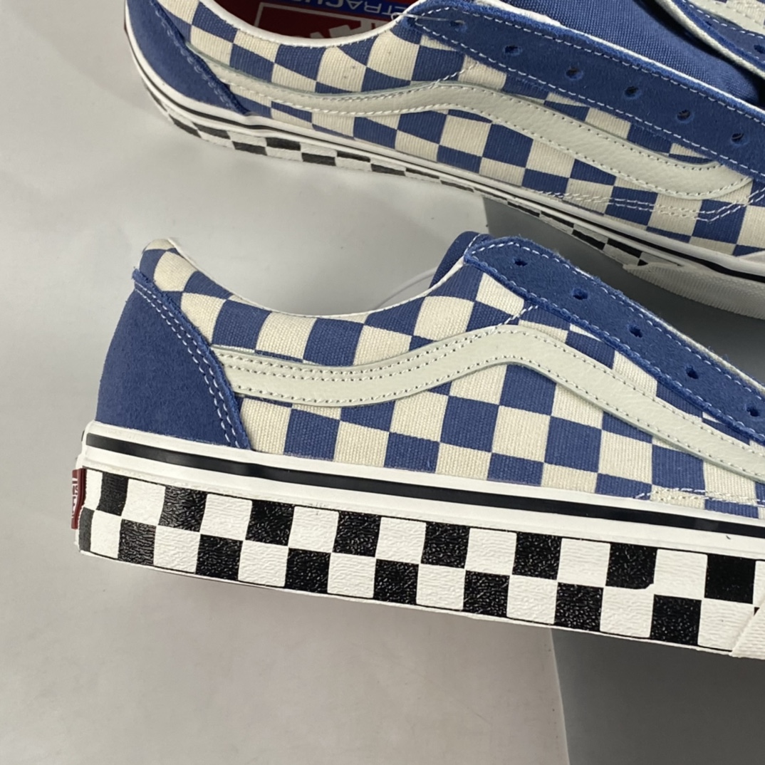 Vans Style 36 Vans Official Smog Blue Checkerboard Retro Board Shoes VN0A3ZCJBC0