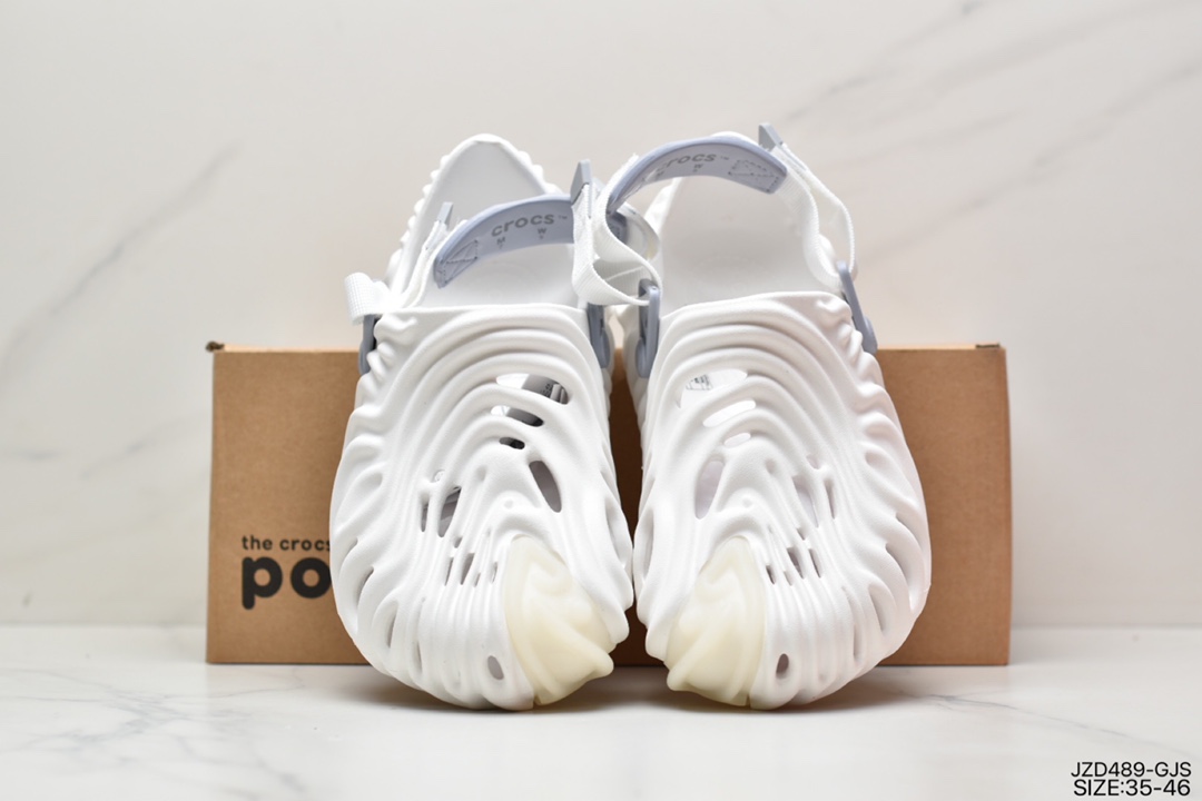 140 设计师Salehe Bembury x Crocs Pollex Clog”Peach”指纹式脊骨系列夏日沙滩室内外穿搭休闲涉水洞洞鞋凉拖鞋